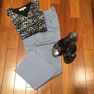 Talbots Dusty Blue Signature Fit Ankle/Crop Pants